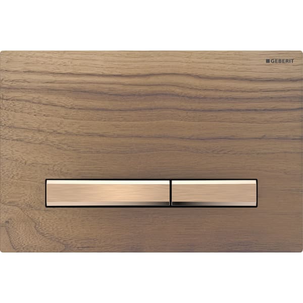 Geberit Sigma 50 with Dual Flush Actuator 115.670.JX.2 Black Walnut / Red Gold