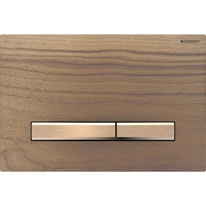 Geberit Sigma 50 with Dual Flush Actuator 115.670.JX.2 Black Walnut / Red Gold