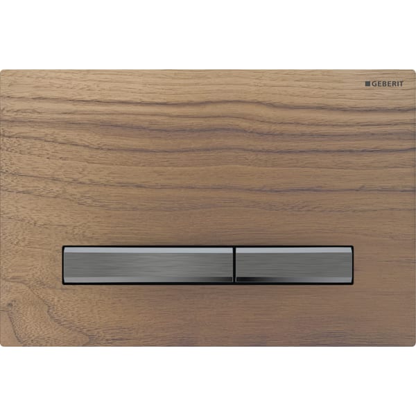 Geberit Sigma 50 with Dual Flush Actuator 115.671.JX.2 Black Walnut / Black Chrome