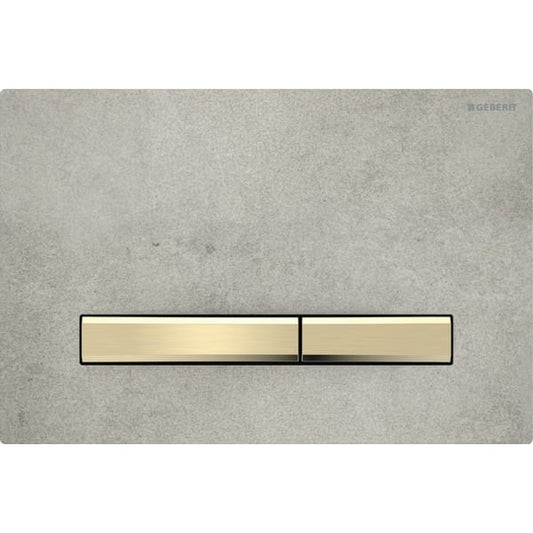 Geberit Sigma 50 with Dual Flush Actuator 115.672.JV.2 Concrete / Brass