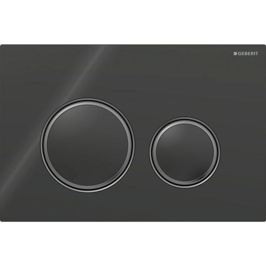 Geberit Sigma 21 with Dual Flush Actuator 115.651.SJ.1 Glass Black / Glass Black / Black Chrome