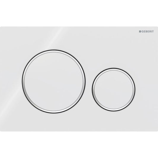 Geberit Sigma 20 with Dual Flush Actuator 115.882.KJ.1 White / White / Bright Chrome