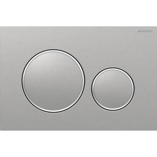 Geberit Sigma 20 with Dual Flush Actuator 115.882.SN.1 Stainless Steel Brushed, Ring Polished (easy-to-clean)