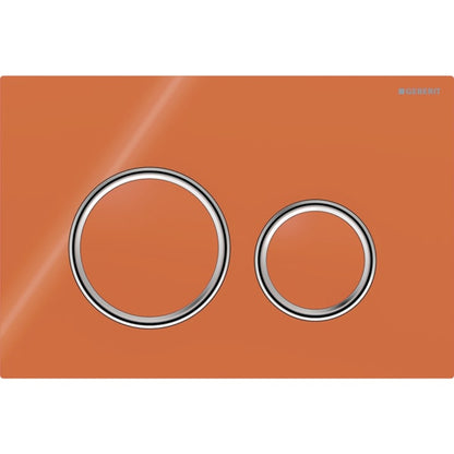 Geberit Sigma 21 with Dual Flush Actuator 115.761.00.1 Coral Orange / Coral Orange / Bright Chrome