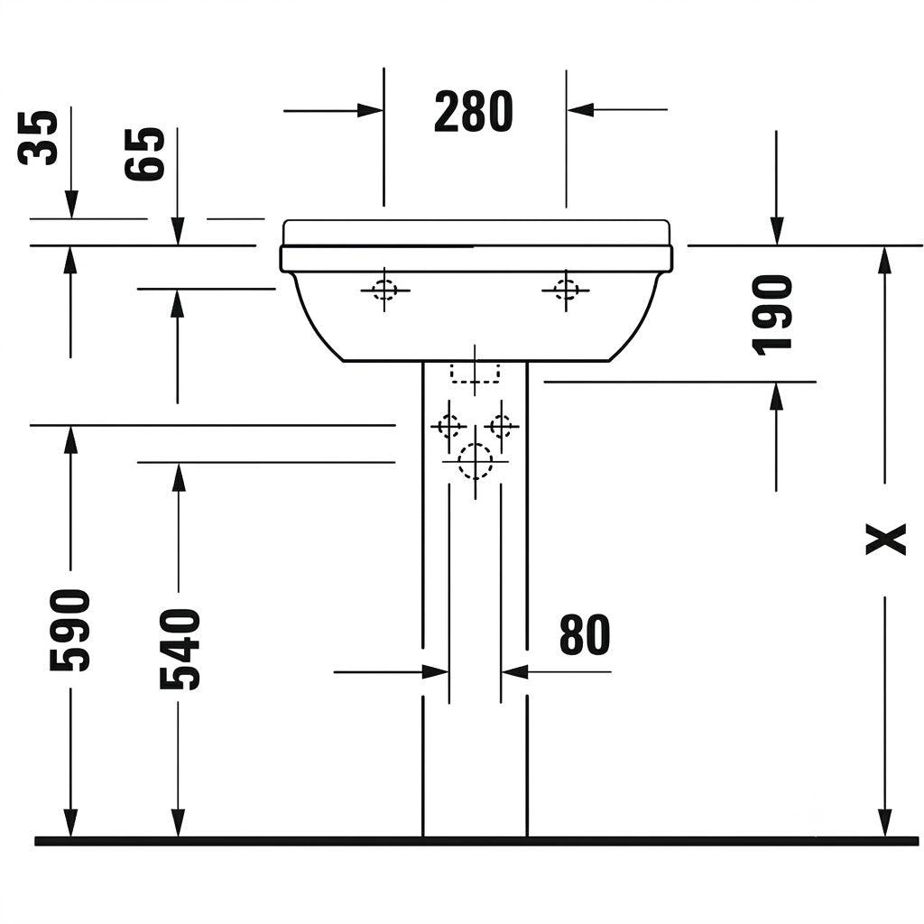 Duravit Starck 3 Wall Hung Wash Basin 0300600000