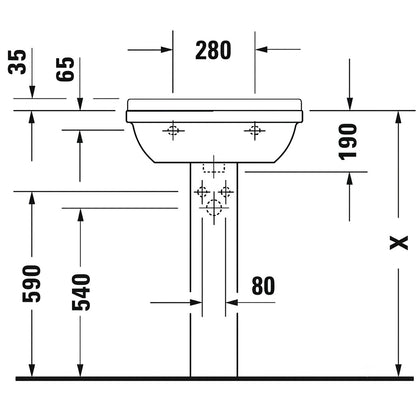 Duravit Starck 3 Wall Hung Wash Basin 0300600000