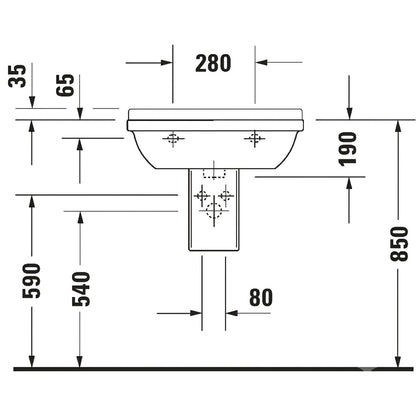 Duravit Starck 3 Wall Hung Wash Basin 0300600000