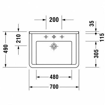 Duravit Starck 3 Furniture Wash Basin 0304700000