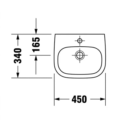 Duravit D-Code Wall Hung Handrinse Wash Basin 07054500002