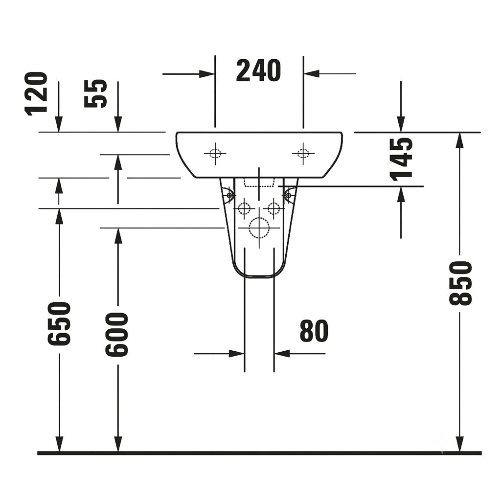 Duravit D-Code Wall Hung Handrinse Wash Basin 07054500002