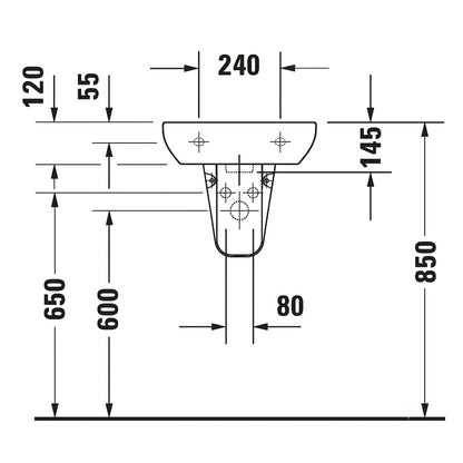 Duravit D-Code Wall Hung Handrinse Wash Basin 07054500002