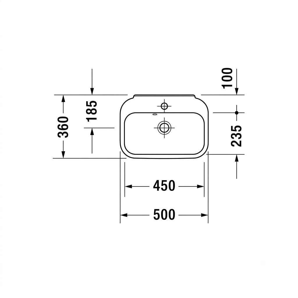Duravit Happy D.2 Wall Mounted Wash Basin 0709500000