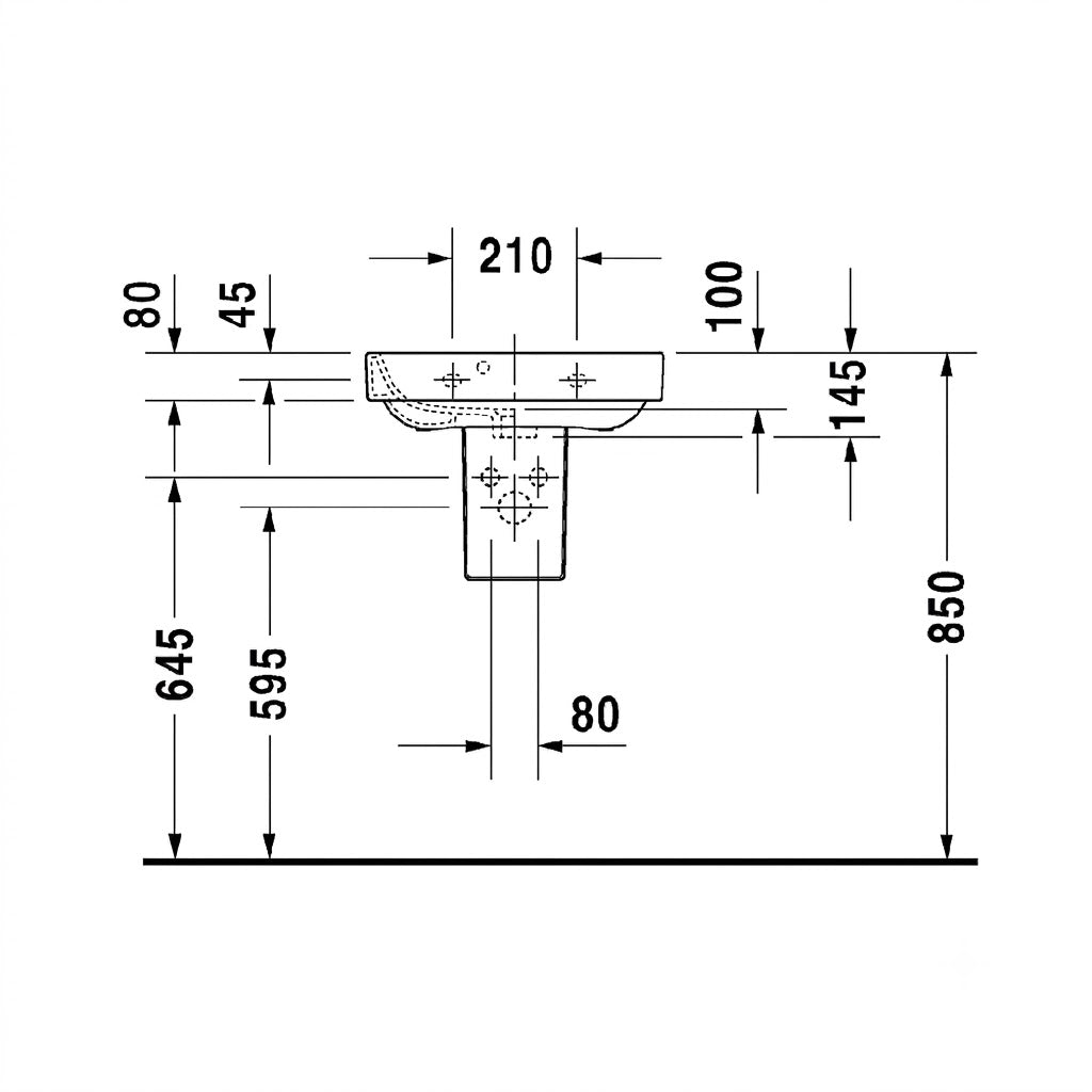 Duravit Happy D.2 Wall Mounted Wash Basin 0709500000