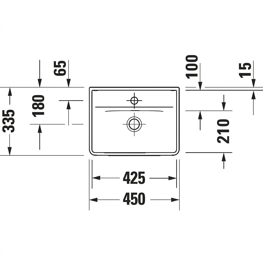 Duravit D-Neo Wall Hung Handrise Wash Basin 0738450041