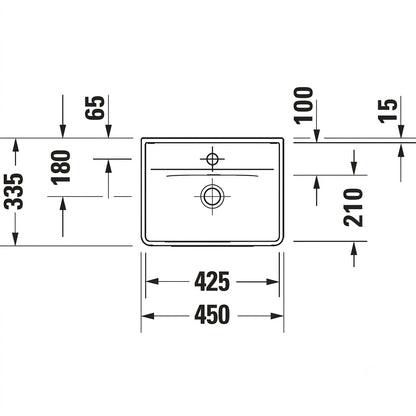 Duravit D-Neo Wall Hung Handrise Wash Basin 0738450041
