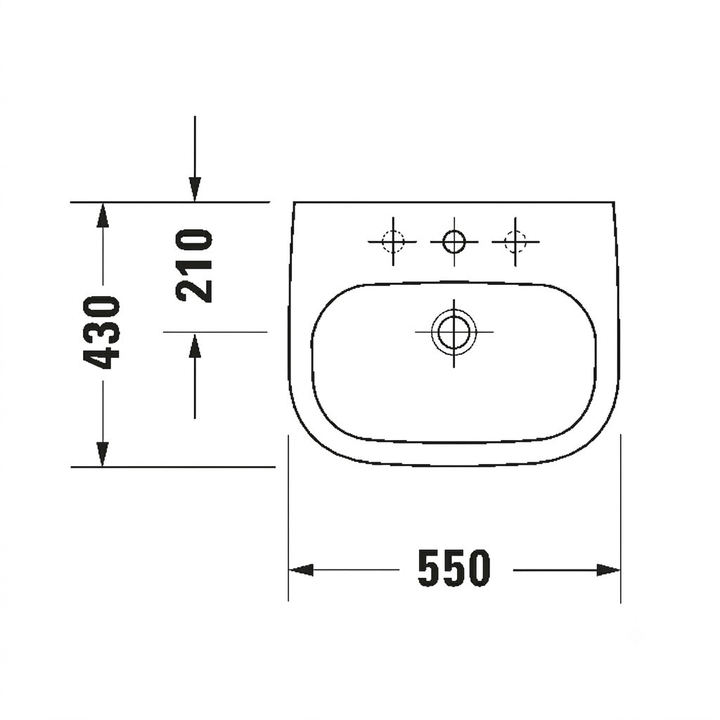 Duravit D-Code Wall-Mounted Wash Basin 23105500002