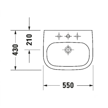 Duravit D-Code Wall-Mounted Wash Basin 23105500002