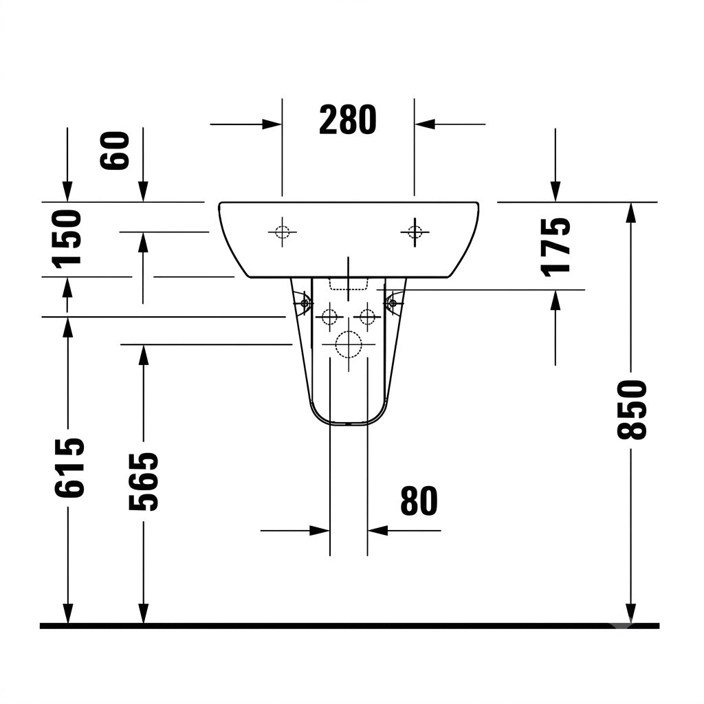 Duravit D-Code Wall-Mounted Wash Basin 23105500002