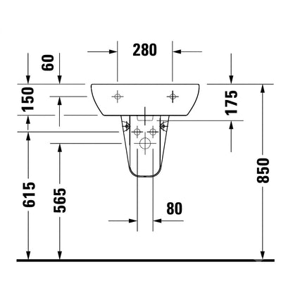 Duravit D-Code Wall-Mounted Wash Basin 23105500002