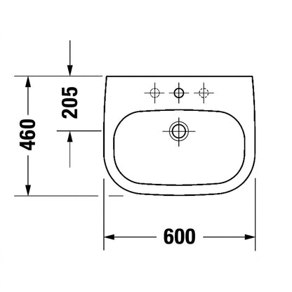 Duravit D-Code Wall Hung Wash Basin 23106000002