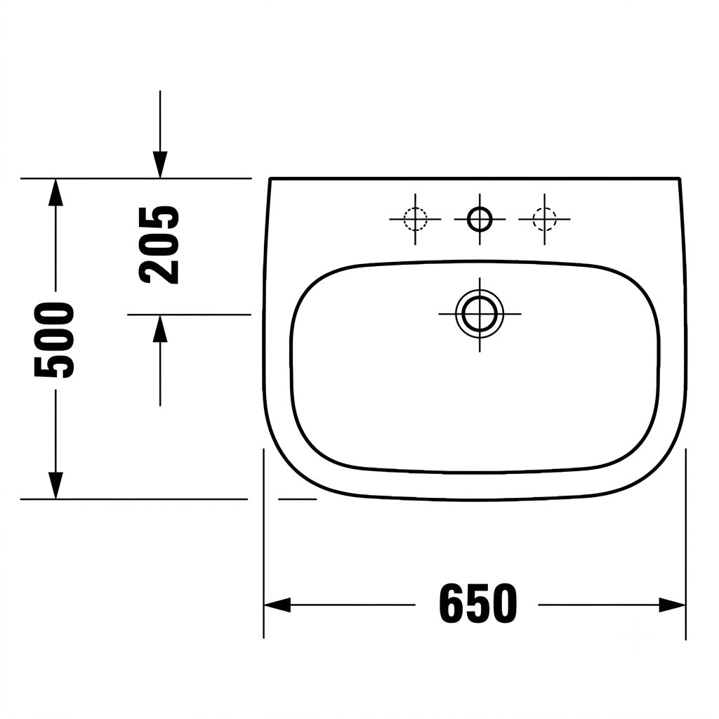 Duravit D-Code Wall Hung Wash Basin 23106500002
