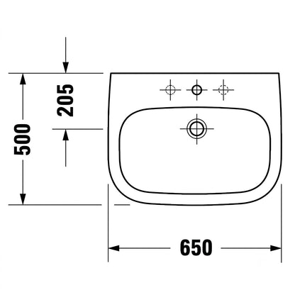 Duravit D-Code Wall Hung Wash Basin 23106500002