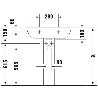 Duravit D-Code Wall Hung Wash Basin 23106500002