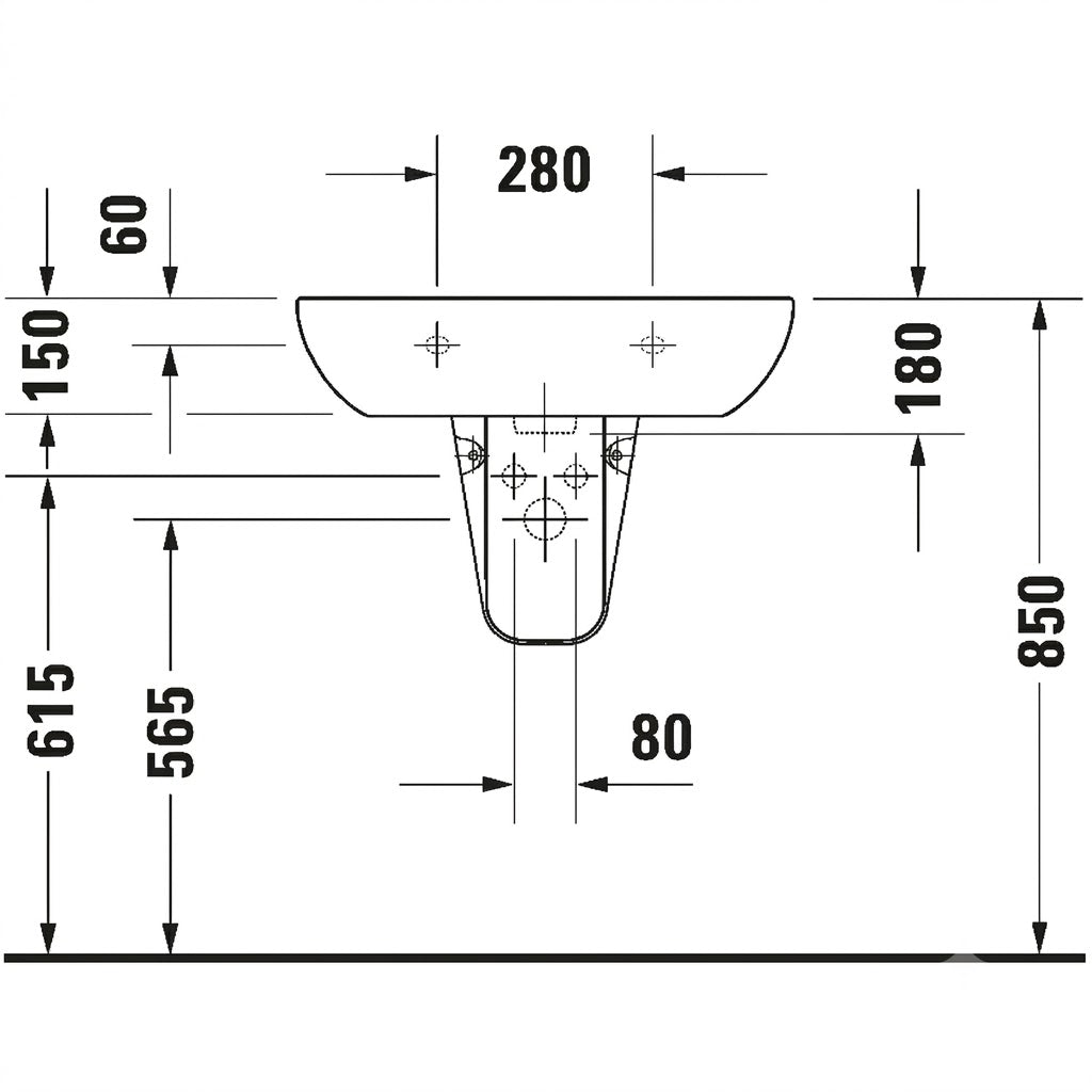 Duravit D-Code Wall Hung Wash Basin 23106500002
