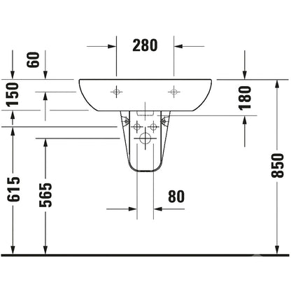 Duravit D-Code Wall Hung Wash Basin 23106500002