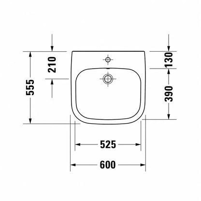 Duravit D-Code Wall Hung Wash Basin 23126000000
