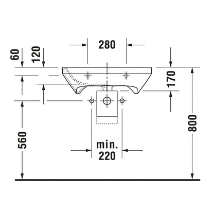 Duravit P3 Comforts Wall Hung Wash Basin 2331650000