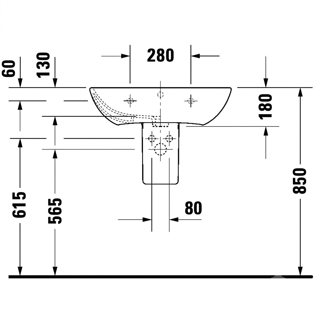 Duravit Me By Starck Wall Hung Wash Basin 2335650000