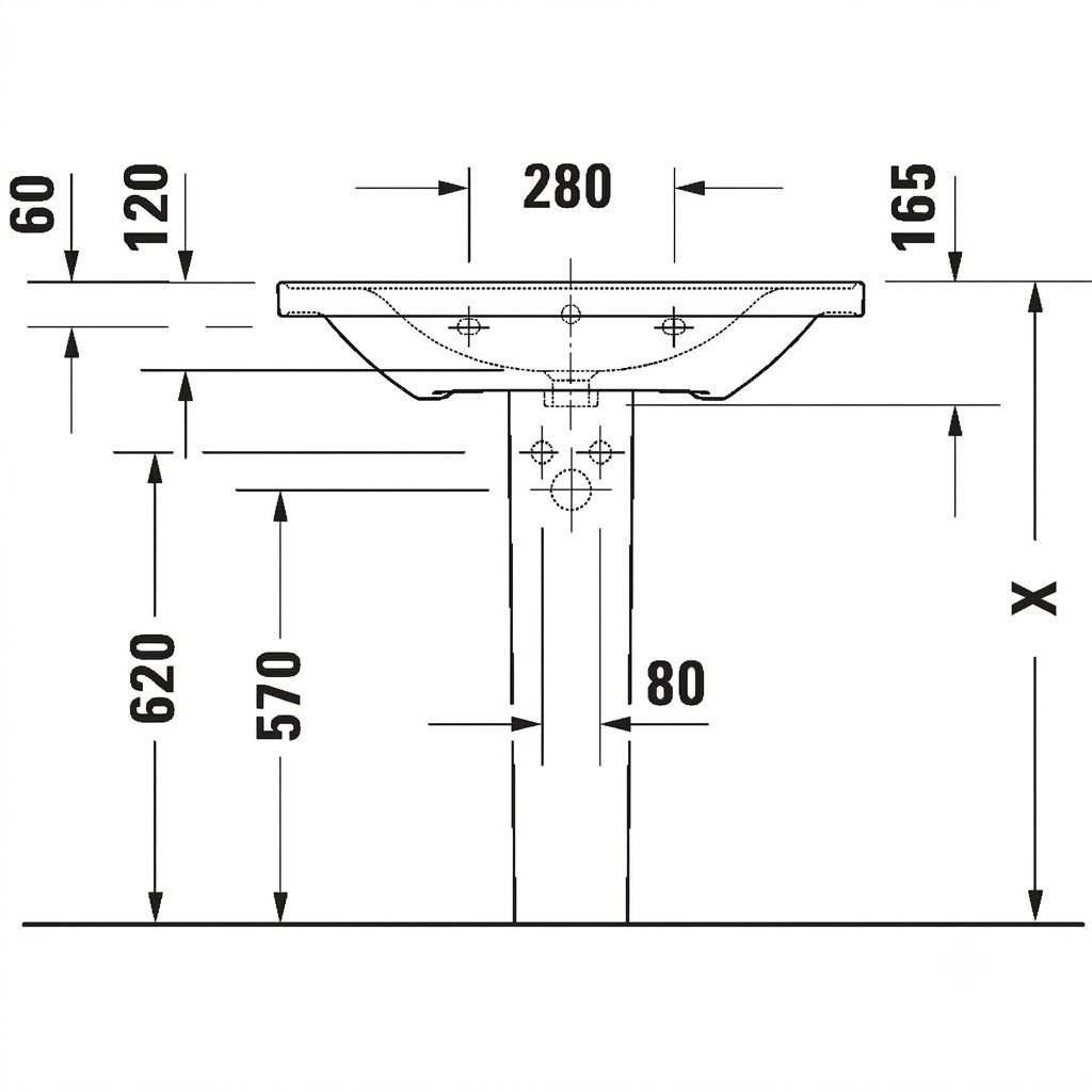 Duravit D-Neo Wall Hung Wash Basin 2367800000