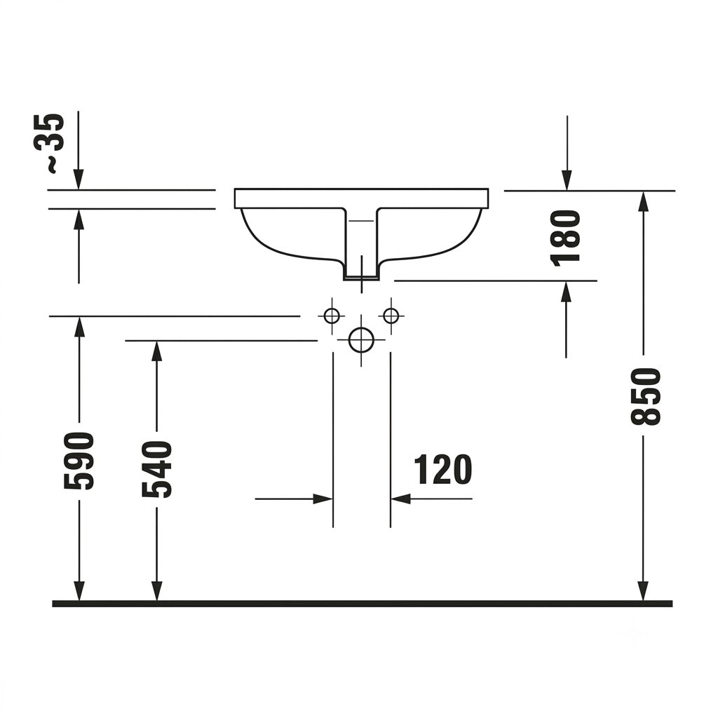 Duravit Starck 3 Undercounter Wash Basin 0305490000