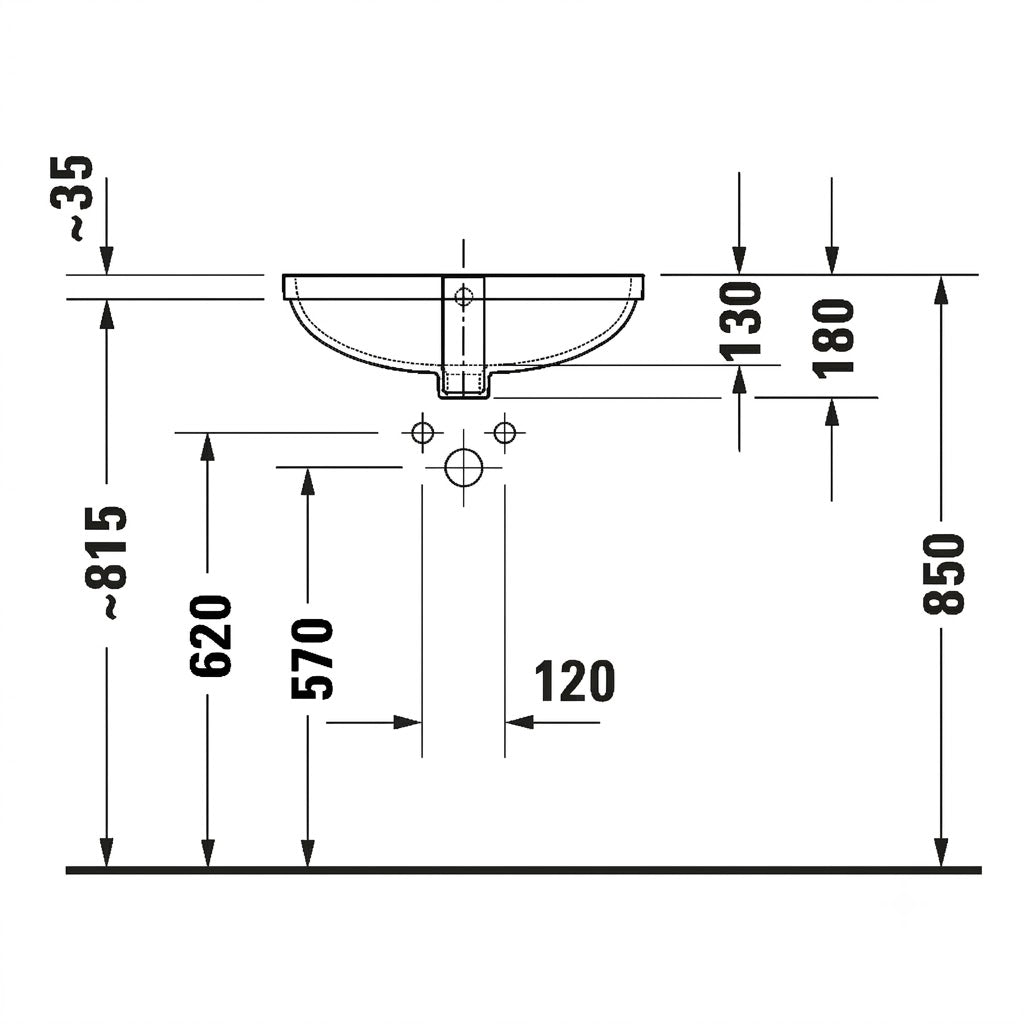 Duravit No.1 Undercounter Wash Basin 03954900282