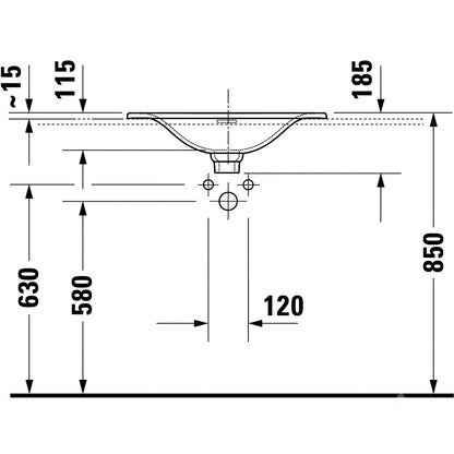 Duravit Viu Countertop Wash Basin  0385600000