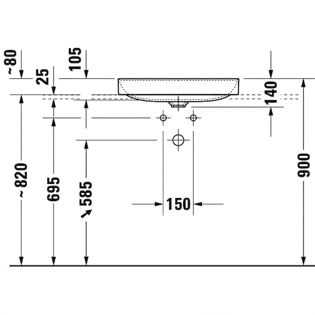 Duravit DuraSquare Above Counter Wash Basin 2355600000