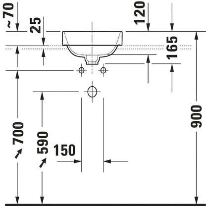 Duravit Happy D.2 Plus Countertop Wash Basin 2359400000