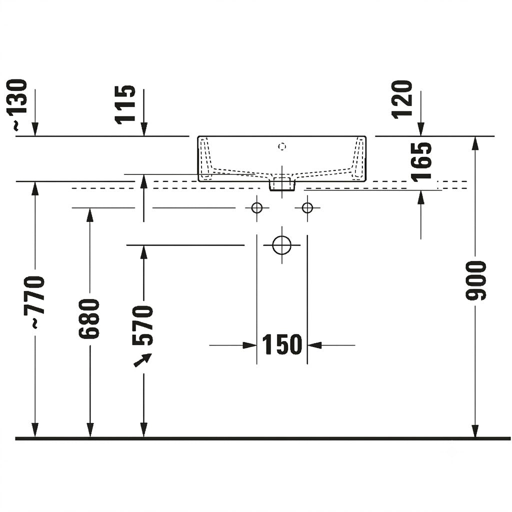 Duravit Happy D.2 Plus Above Counter Wash Basin 2359600000