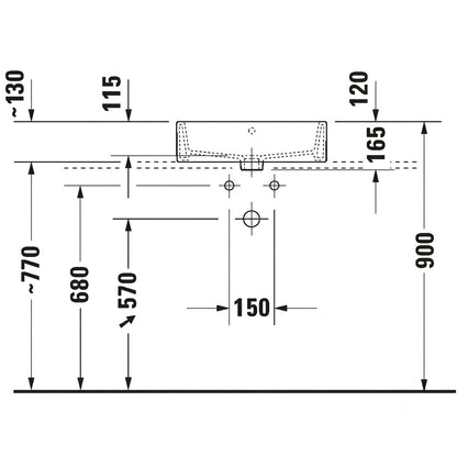Duravit Happy D.2 Plus Above Counter Wash Basin 2359600000
