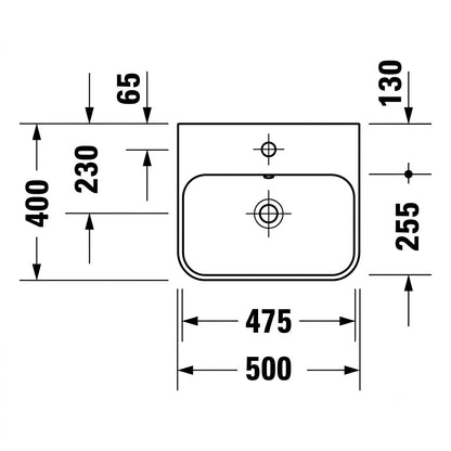 Duravit Happy D.2 Plus Above Counter Wash Basin 2360500000