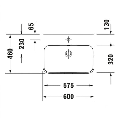 Duravit Happy D.2 Plus Countertop Wash Basin 2360606100