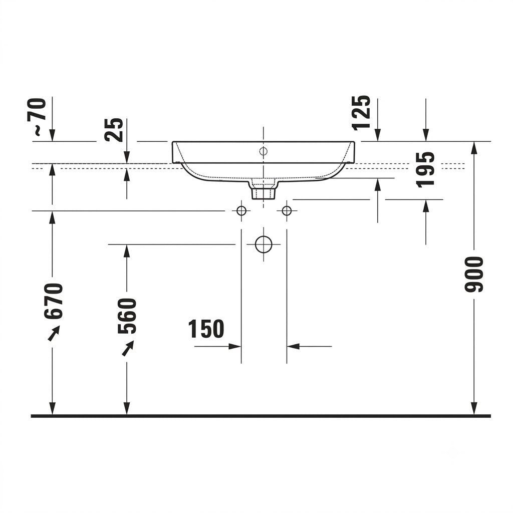 Duravit Happy D.2 Plus Countertop Wash Basin 2360606100