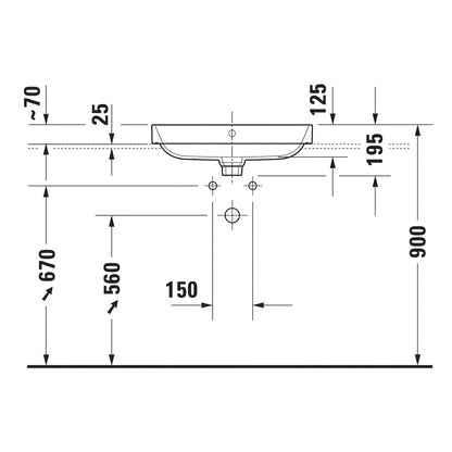 Duravit Happy D.2 Plus Countertop Wash Basin 2360606100