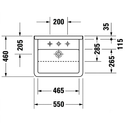 Duravit Starck 3 Semi-Recessed Wash Basin 0310550000