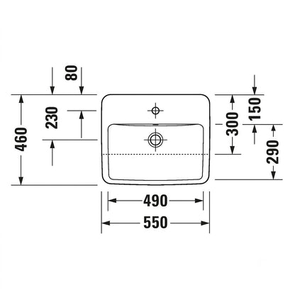 Duravit No.1 Semi-Recessed Wash Basin 03765500002