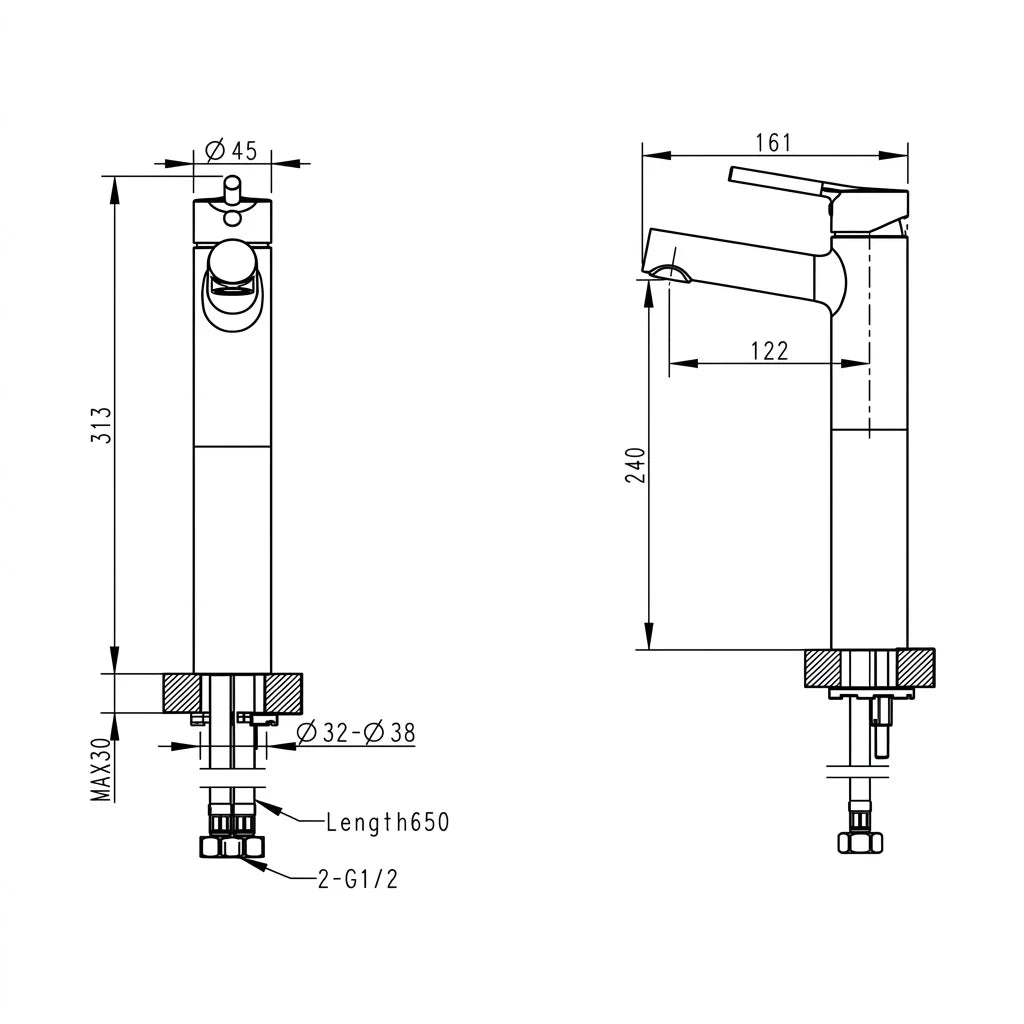 Bravat Affability Single Lever High-Rise Basin Mixer F1172217CP-A