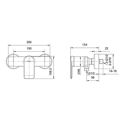 Bravat Eddie Single Lever Shower Mixer F9369402CP-01-ENG