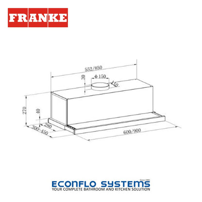 Franke Hood Built-in Pull Out Stainless Steel 60cm Onyx FPS605