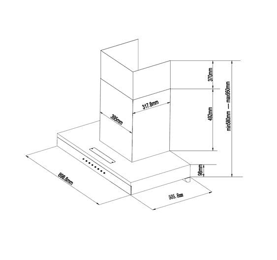 Franke Hood Wall-mounted T-shape Onyx FT922C